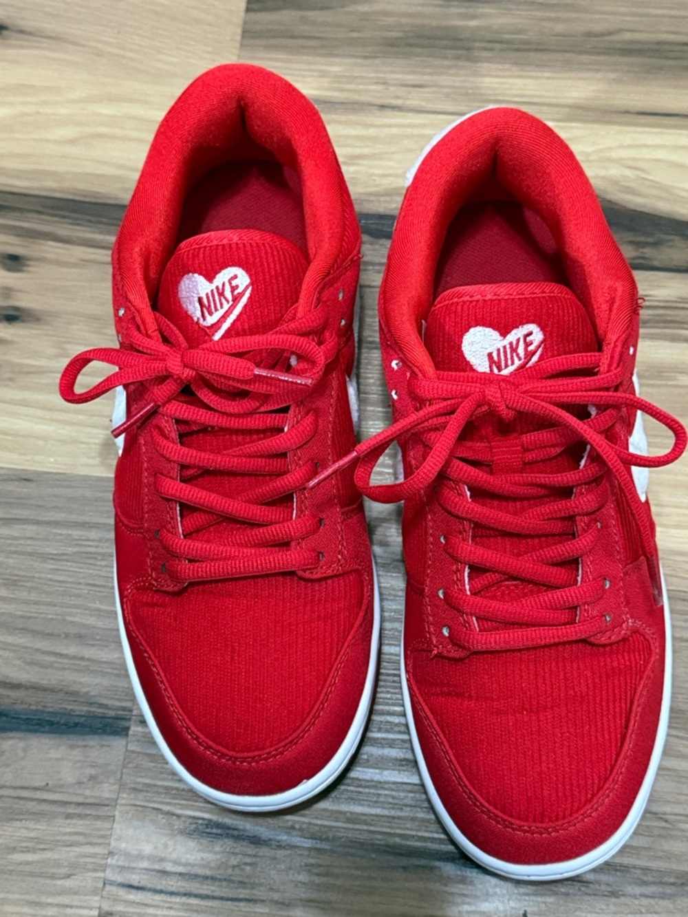 Nike Red Low-Top Heart Logo Sneakers
